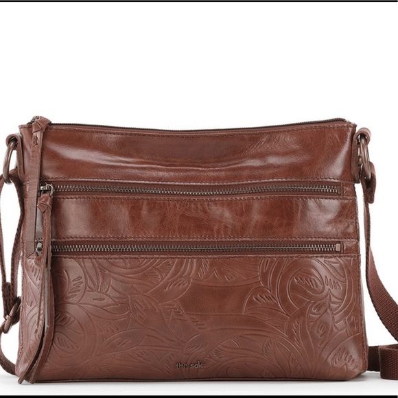 The Sak Bags The Sak Reseda Tobacco Brown Leather Embossed